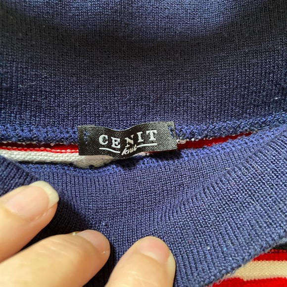 Crop / strapless red, white & blue knit top - Picture 3 of 3